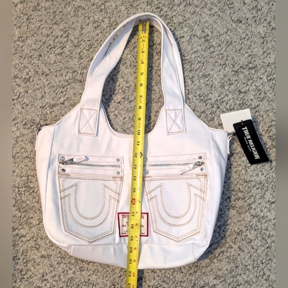 BNWT - True Religion White Tote/Crossbody/Shoulder/Beach/School Bag/Purse - Picture 12 of 16